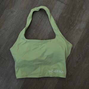 Pcheebum halter top scrunch lime green